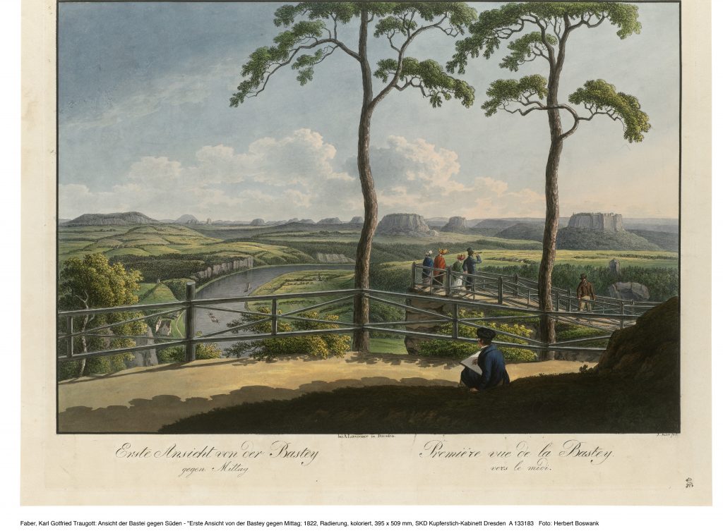 Faber, Karl Gotfried Traugott: Erste Ansicht von der Bastei gegen Mittag 1822